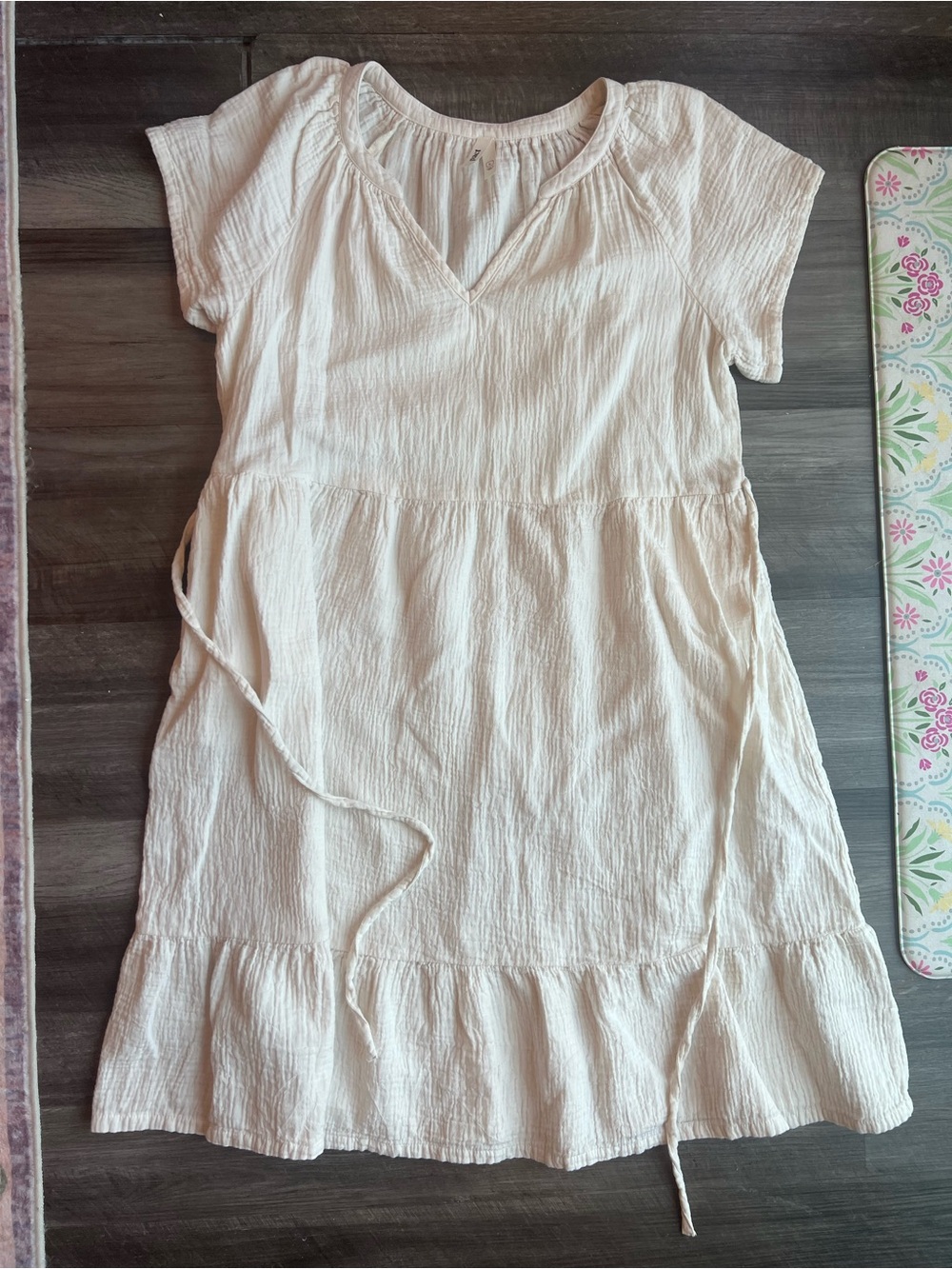 Pact Cream Short-Sleeve Cotton Undershirt Dress